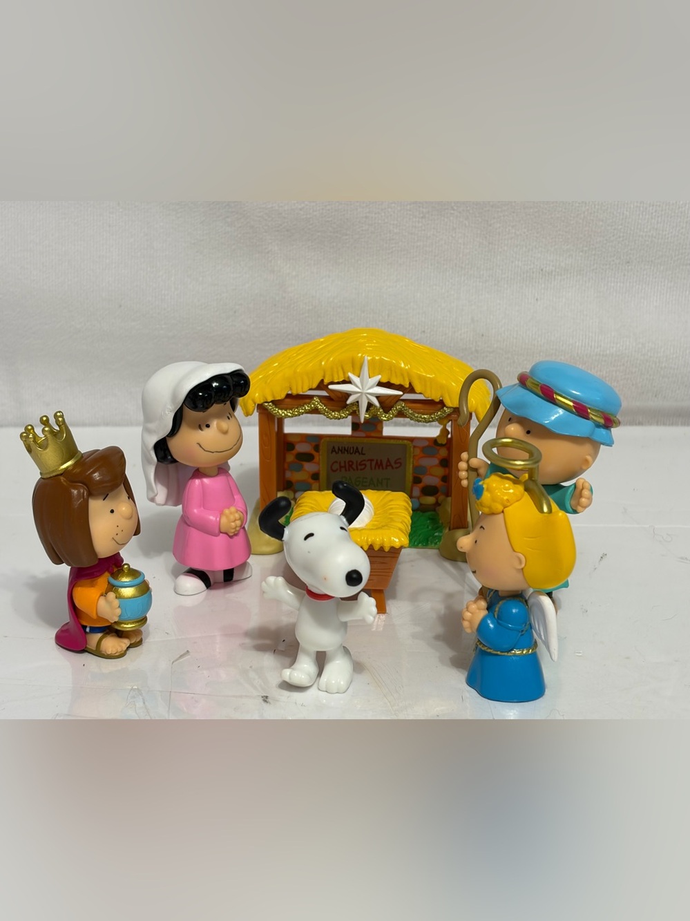 Peanuts Nativity Theme Christmas Pageant Charlie Brown Snoopy 7pc Set